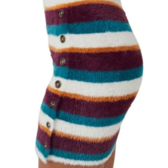 Free People Ciara Fuzzy Striped Sweater Mini Size M - Picture 1 of 8